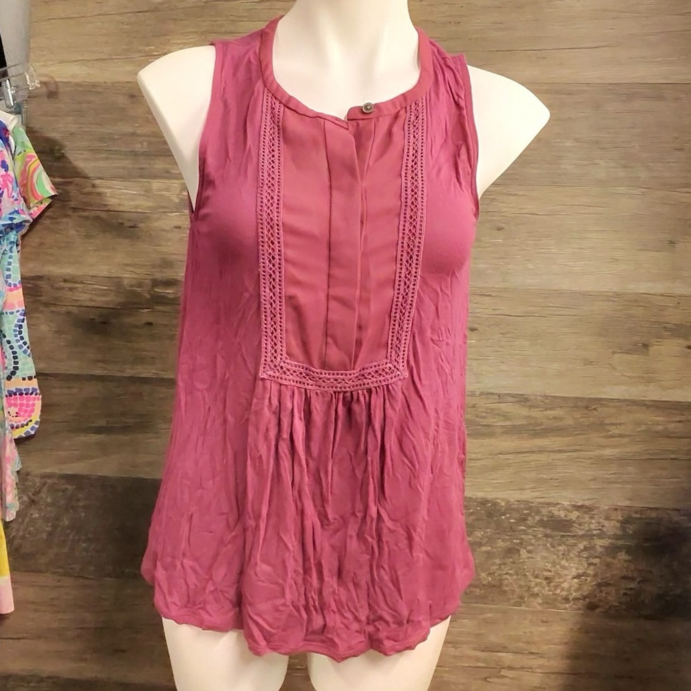 LOFT Sleeveless Pink Tank Top